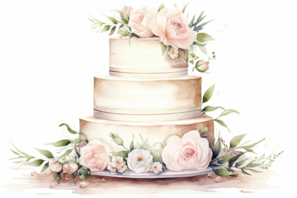 Wedding cak cake dessert flower. AI generated Image by rawpixel.
