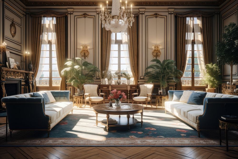 Living room spacious Luxurious architecture. AI generated Image by rawpixel.