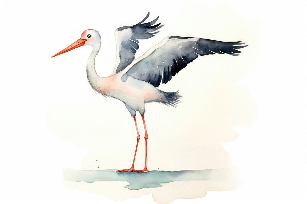 Stor stork animal bird. AI generated Image by rawpixel.