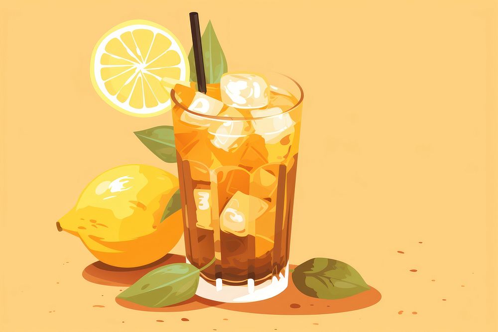 Lemon iced tea cocktail lemonade mojito. AI generated Image by rawpixel.