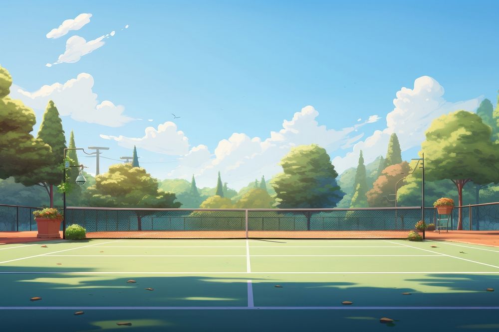 Tennis court outdoors sports architecture. AI generated Image by rawpixel.