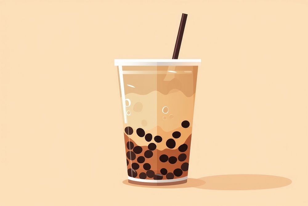 Boba tea drink refreshment disposable. AI generated Image by rawpixel.