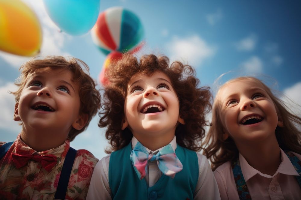 Laughing balloon child happy. AI generated Image by rawpixel.