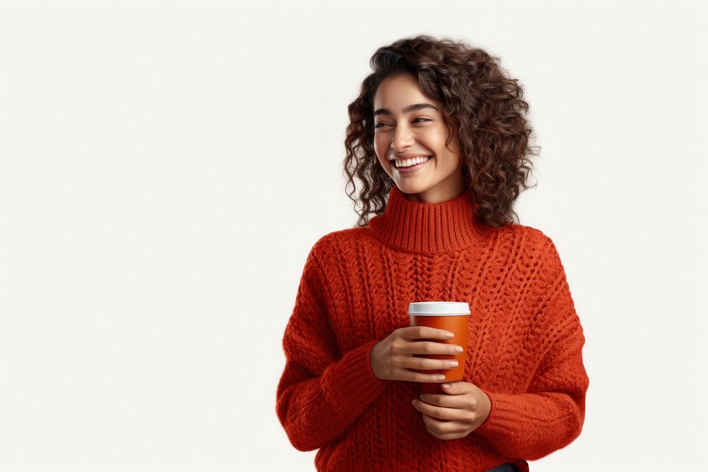 Women knitted jumper cup sweater. AI generated Image by rawpixel.