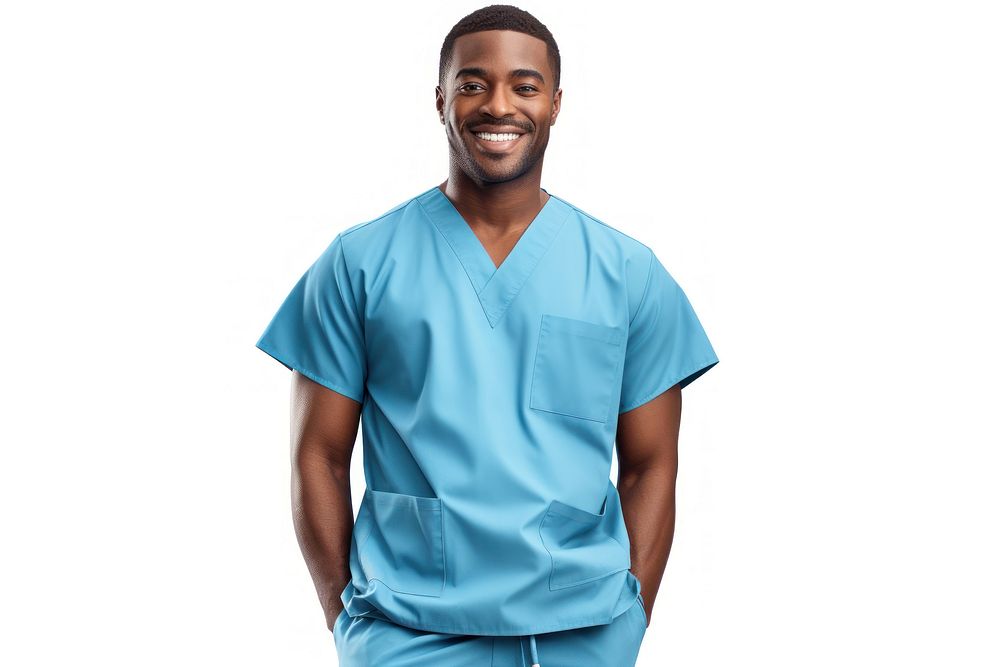 Doctor man scrub suit t-shirt. AI generated Image by rawpixel.