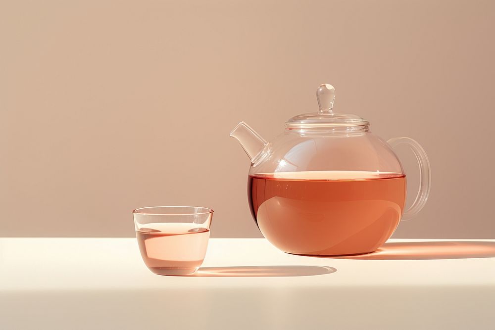 Glass teapot simplicity drink cup. AI generated Image by rawpixel.