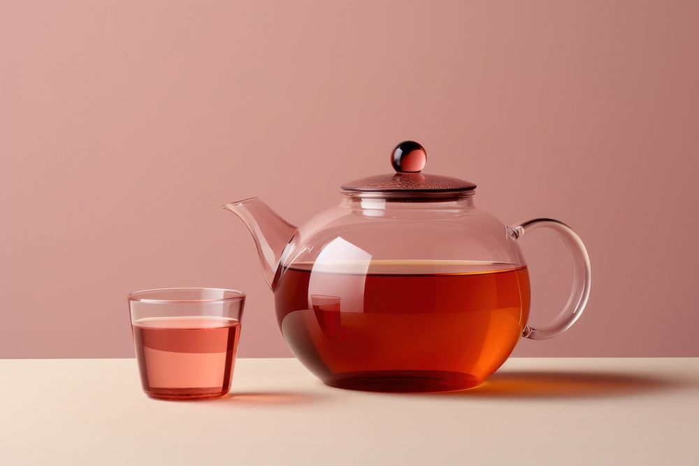 Glass teapot drink cup refreshment. AI generated Image by rawpixel.