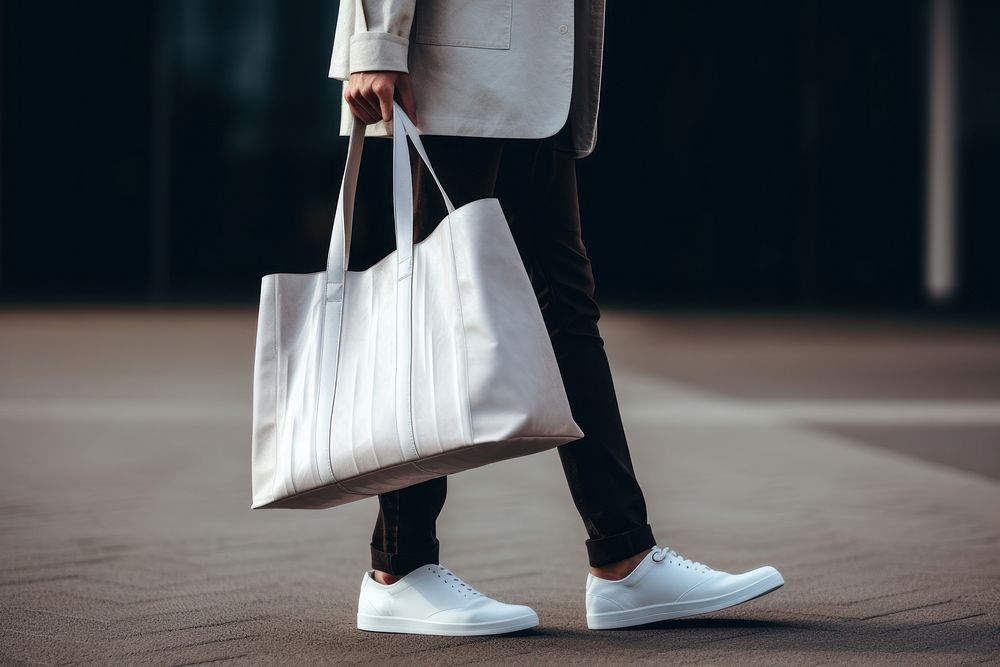 White tote bag footwear carrying handbag. AI generated Image by rawpixel.