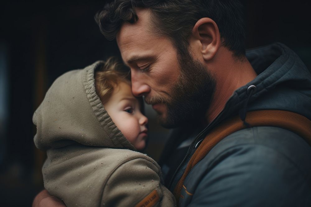 Man hugging baby photography portrait adult. 