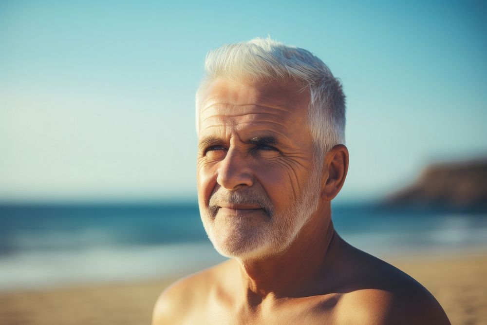 Portrait outdoors beach adult. AI generated Image by rawpixel.