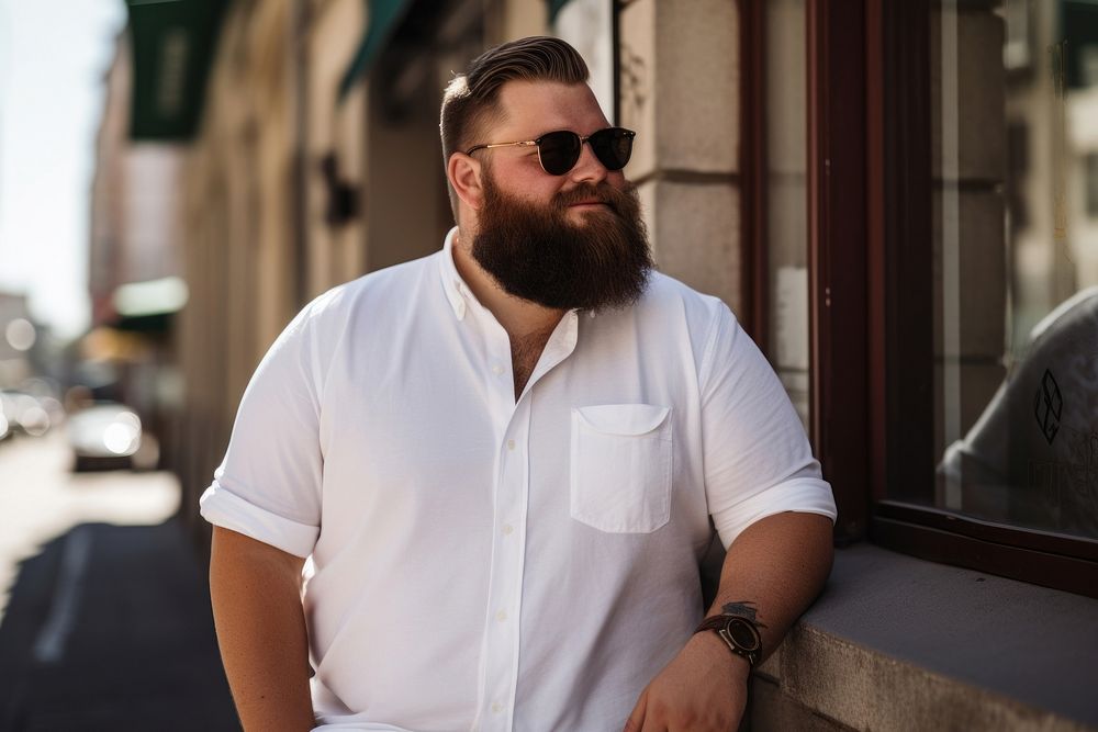 Summer clothes outdoors fashion beard. AI generated Image by rawpixel.