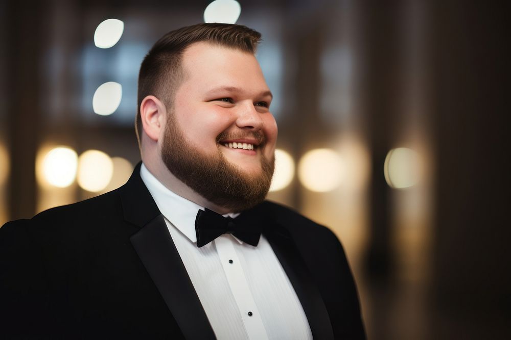 Wedding tuxedo photography portrait smiling. AI generated Image by rawpixel.