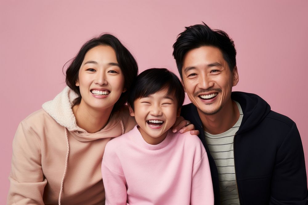 Asian family laughing smiling adult. 