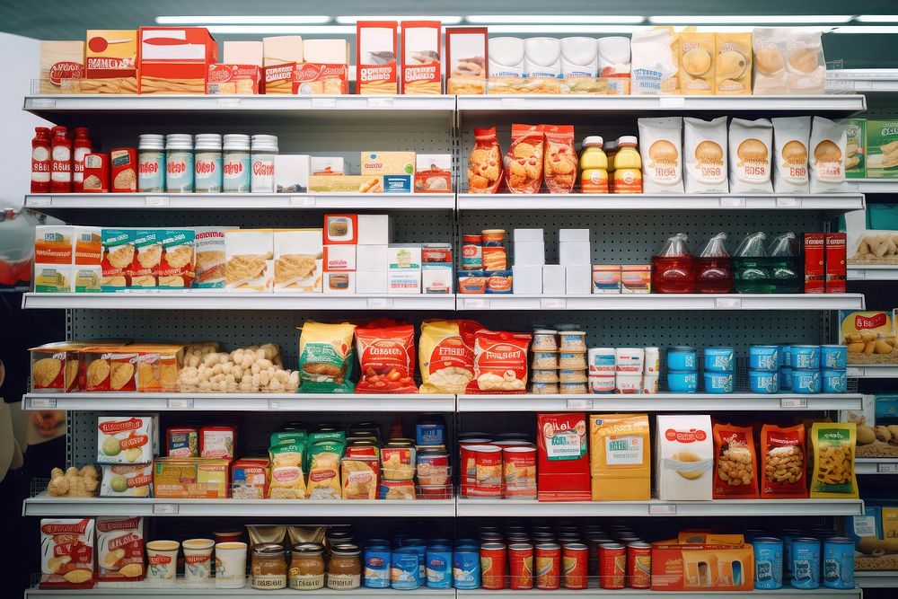 Supermarket shelf pantry food. AI generated Image by rawpixel.