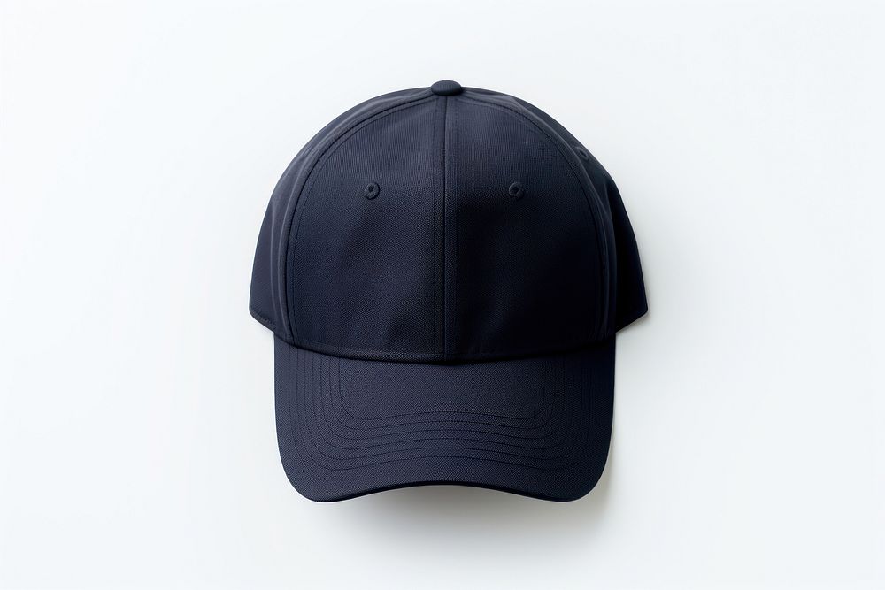 Cap top view white background headwear. 