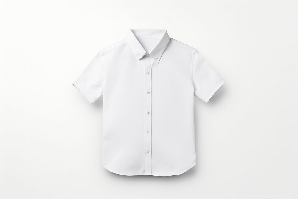 Shirt top view sleeve white. 