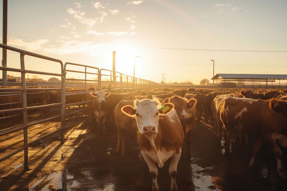 Cattle standing livestock outdoors mammal. AI generated Image by rawpixel.