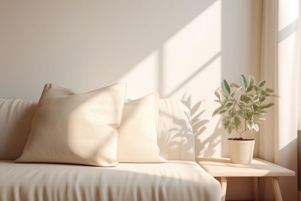 Living room pillow cushion plant. AI generated Image by rawpixel.