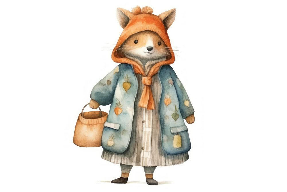 Fox white background representation outerwear. 