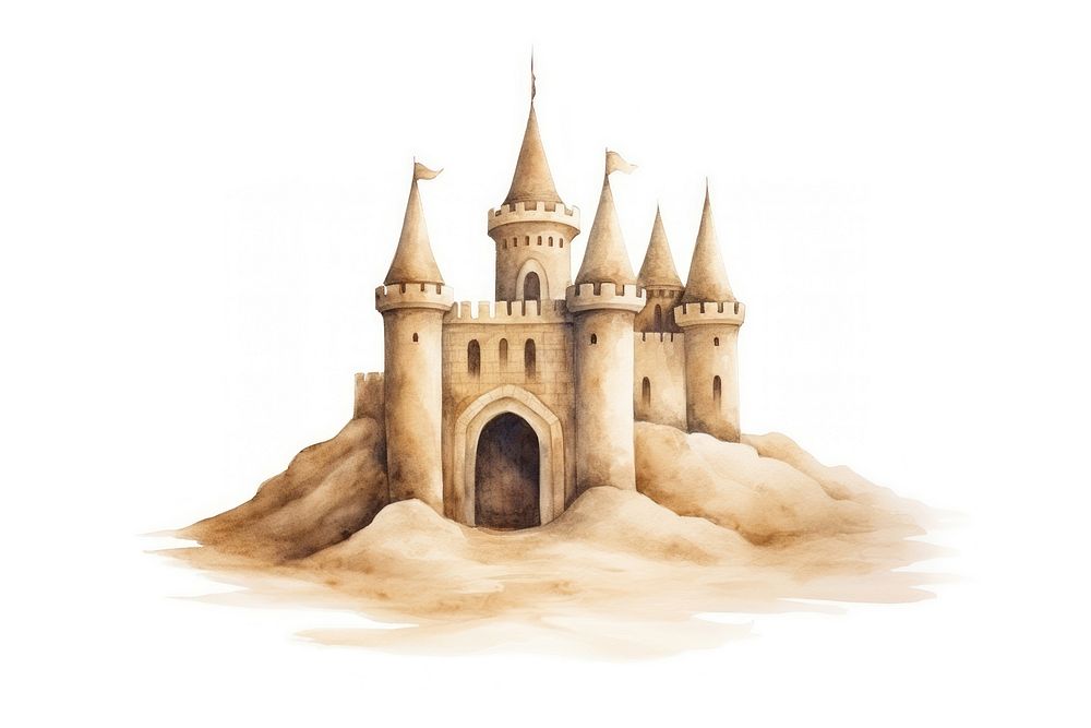 Sand castle architecture building outdoors. AI generated Image by rawpixel.