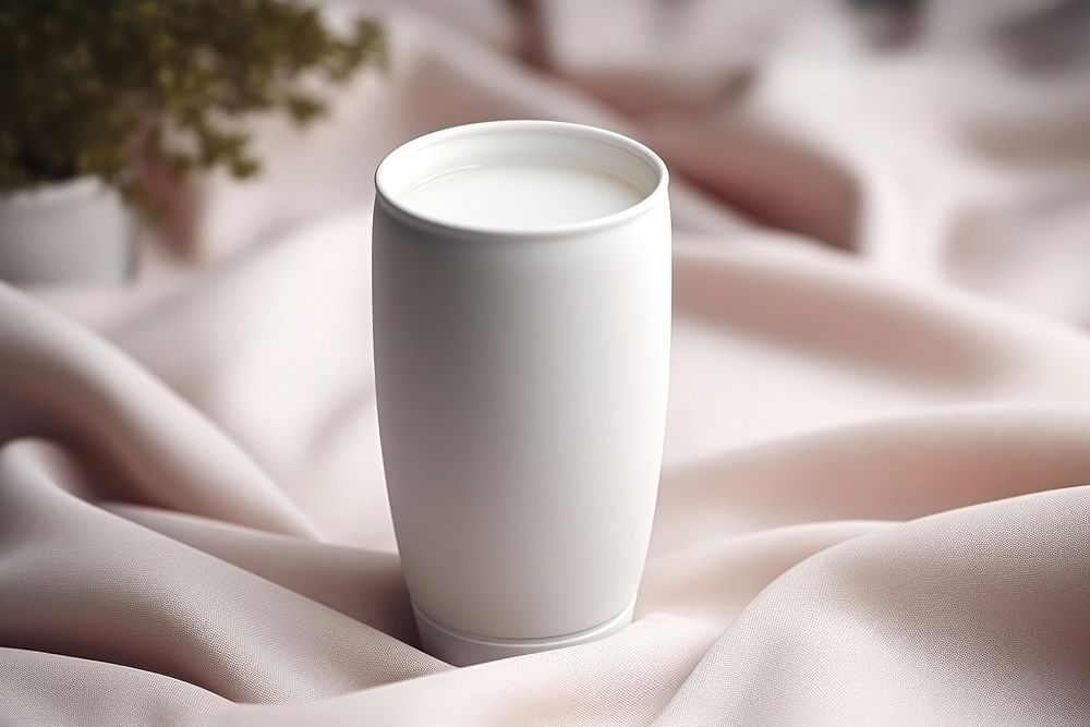 Tumbler cup glass white milk. AI generated Image by rawpixel.