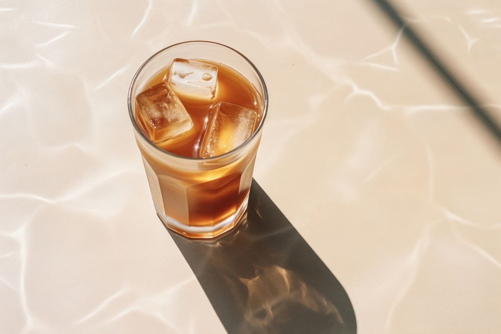 Ice coffee drink glass refreshment. AI generated Image by rawpixel.