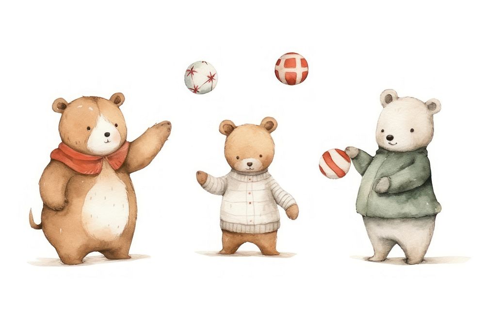 Ball bear football cartoon. AI generated Image by rawpixel.