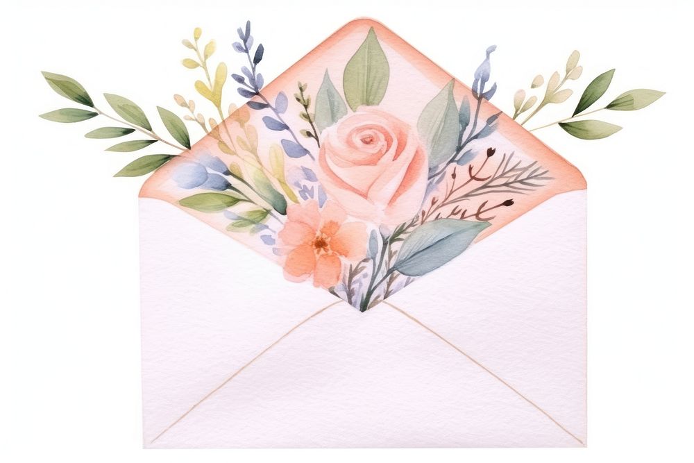 Envelope flower plant art. AI generated Image by rawpixel.