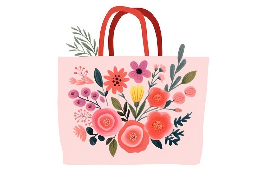 Bag shopping handbag flower. AI generated Image by rawpixel.