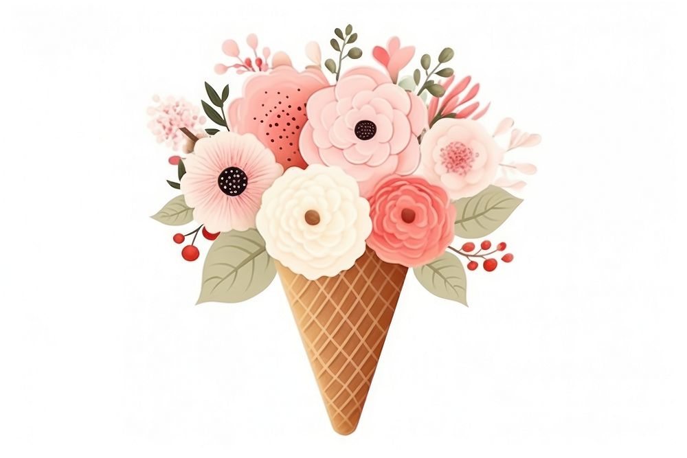 Flower dessert plant cream. AI generated Image by rawpixel.