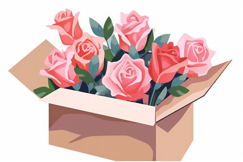 Rose box cardboard carton. AI generated Image by rawpixel.