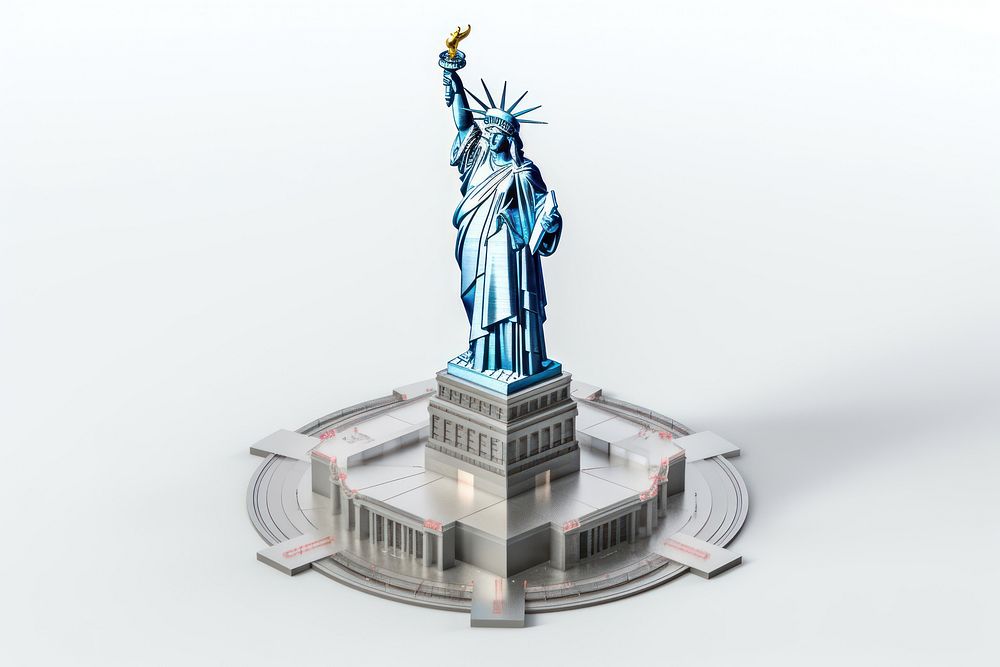 3d isometric statue sculpture landmark. AI generated Image by rawpixel.