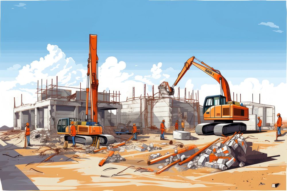 Construction site architecture  development. AI generated Image by rawpixel.