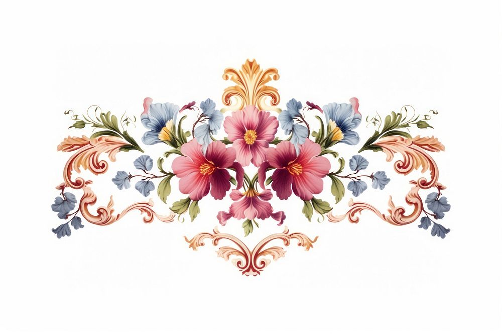 Floral monogram frame pattern flower plant. AI generated Image by rawpixel.