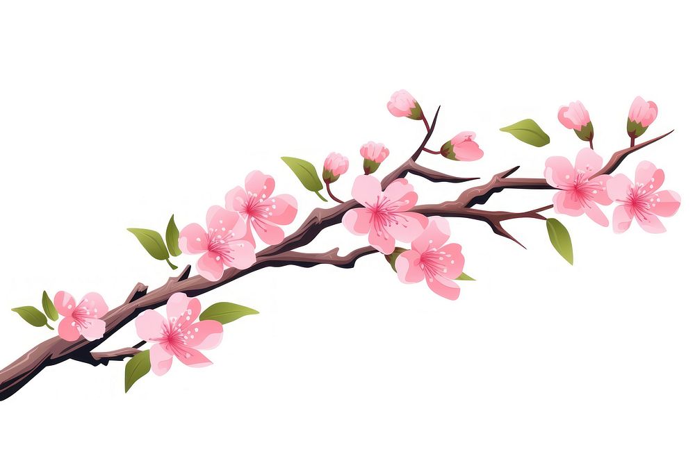 Japanese sakura branch blossom flower plant. AI generated Image by rawpixel.