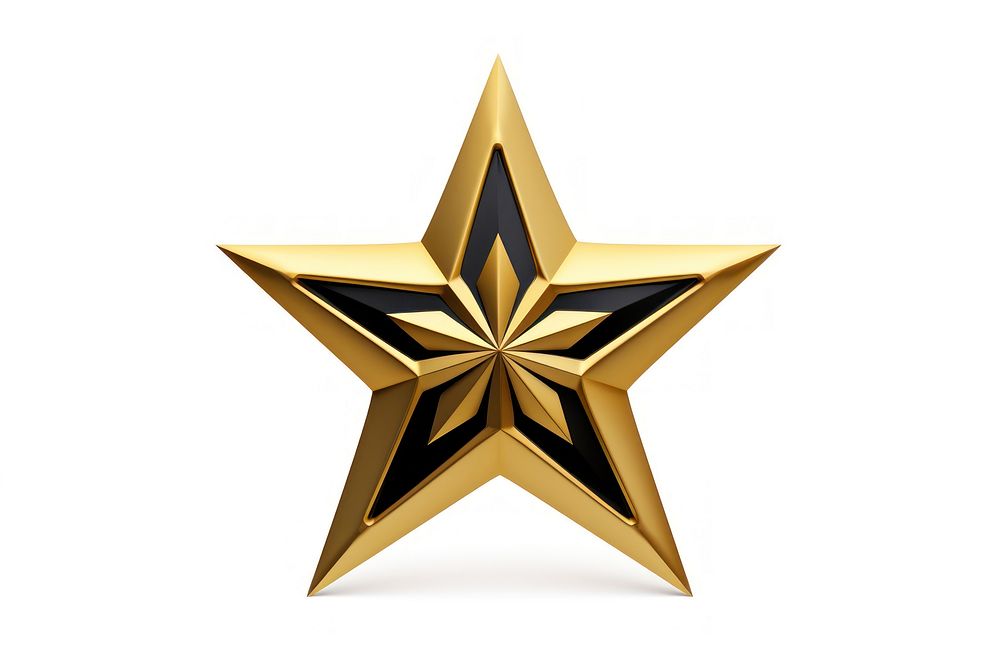Gold symbol star white background. AI generated Image by rawpixel.