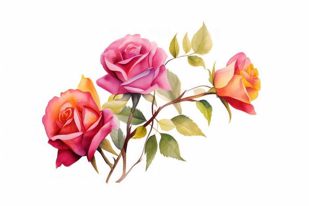 Rose flower plant art. AI generated Image by rawpixel.