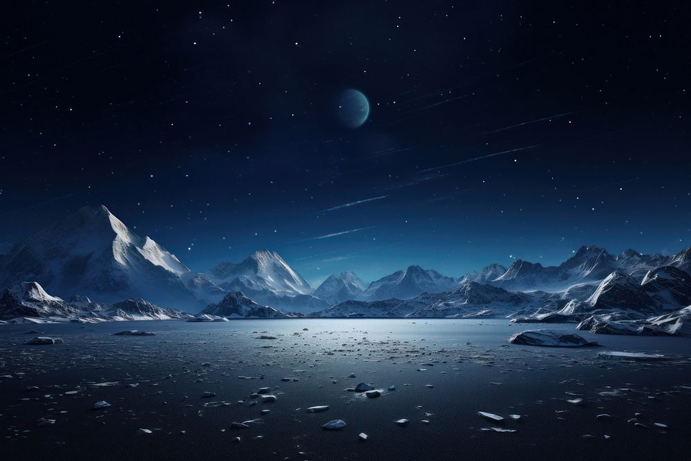 Antarctic night landscape astronomy. AI generated Image by rawpixel.
