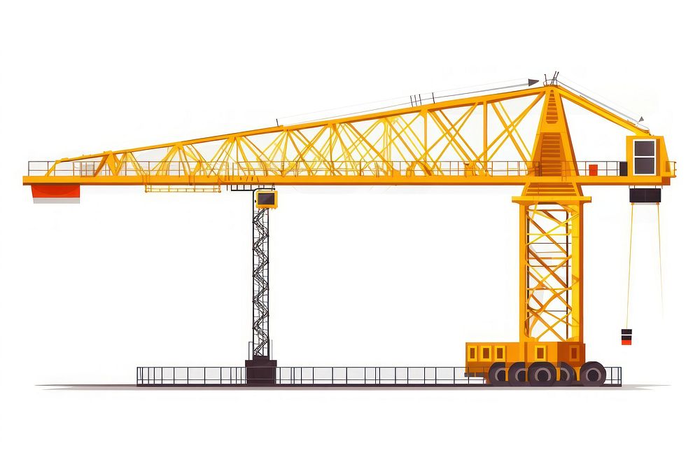 Construction crane white background architecture development. AI generated Image by rawpixel.