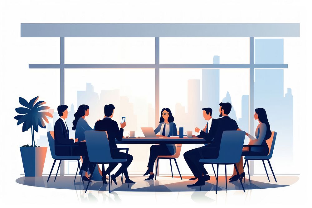 Conference room restaurant furniture meeting. AI generated Image by rawpixel.