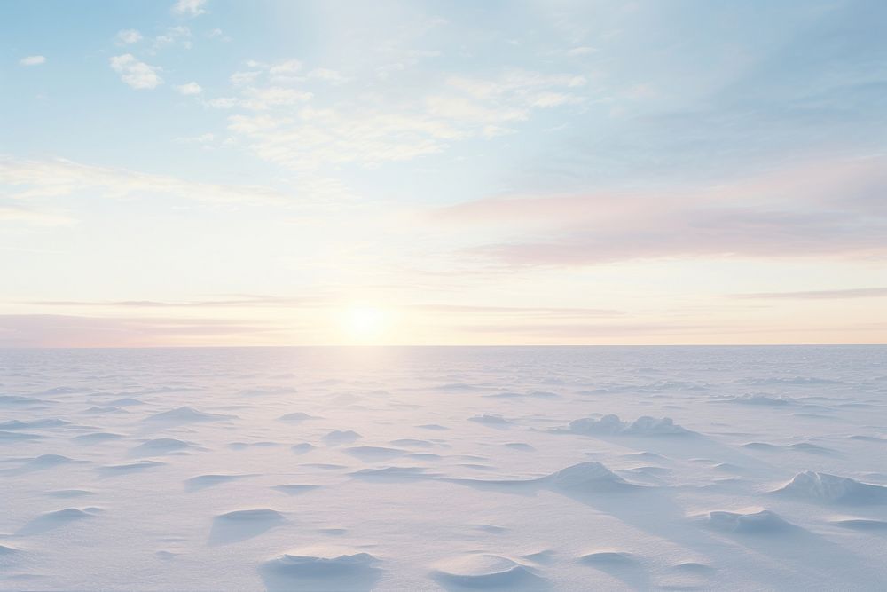 Snowy arctic landscape horizon outdoors nature. AI generated Image by rawpixel.