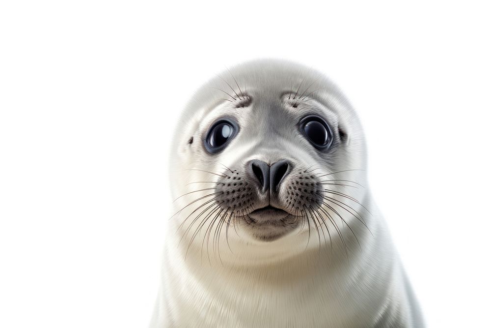 Baby seal portrait animal mammal. AI generated Image by rawpixel.