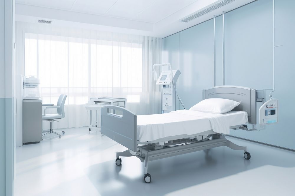 Hospital room architecture furniture building. AI generated Image by rawpixel.