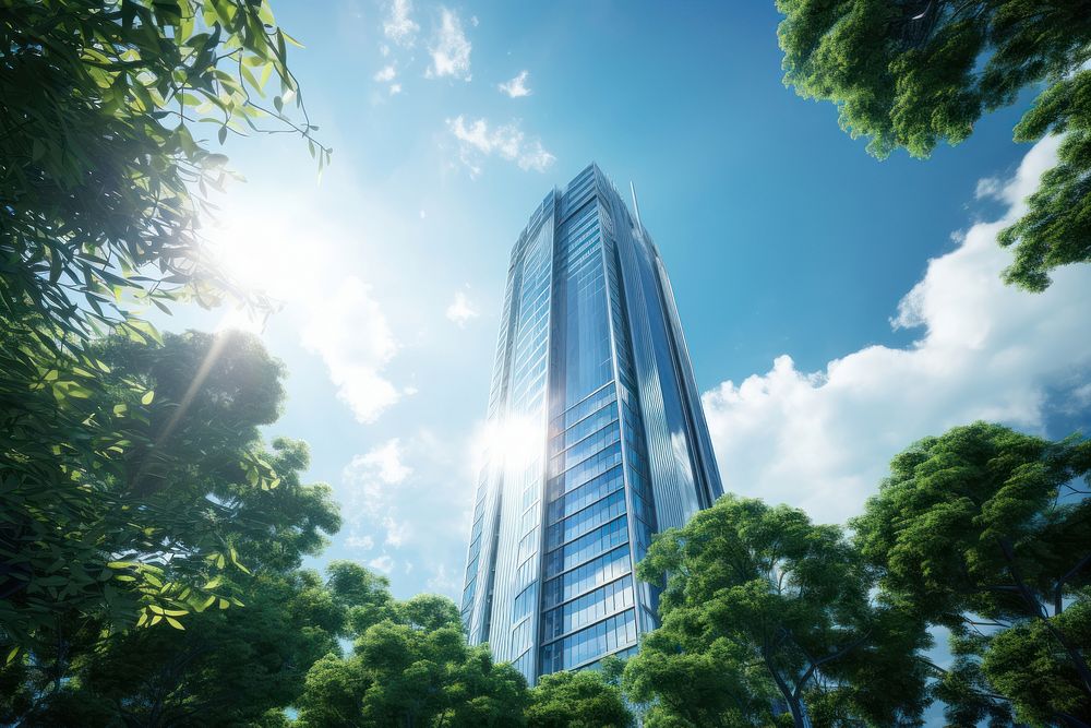 Skyscraper architecture cityscape landmark. AI generated Image by rawpixel.
