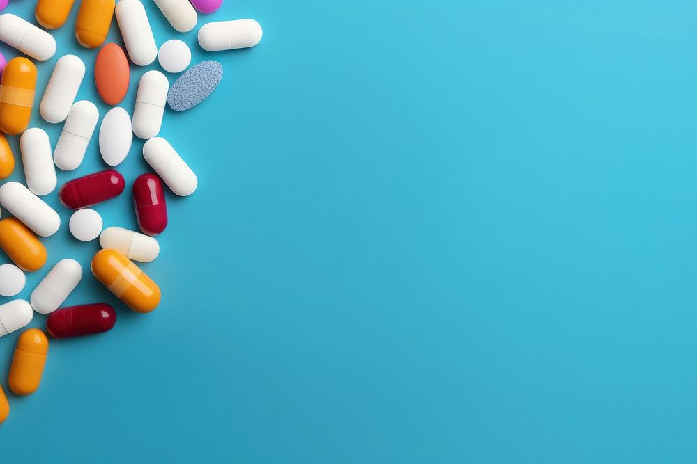 Medicine capsule pill blue. AI generated Image by rawpixel.