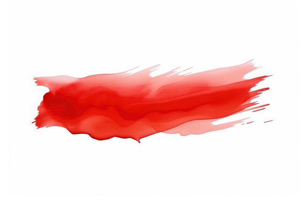 A red brush horizontal stroke illustration petal white background splattered. AI generated Image by rawpixel.