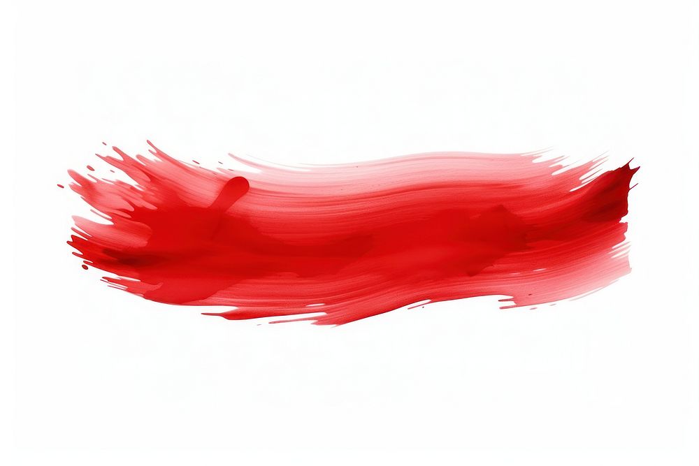 A red brush horizontal stroke illustration white background splattered cosmetics. AI generated Image by rawpixel.