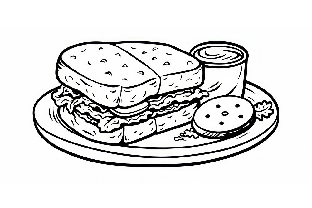 Drawing food sketch meal. AI generated Image by rawpixel.