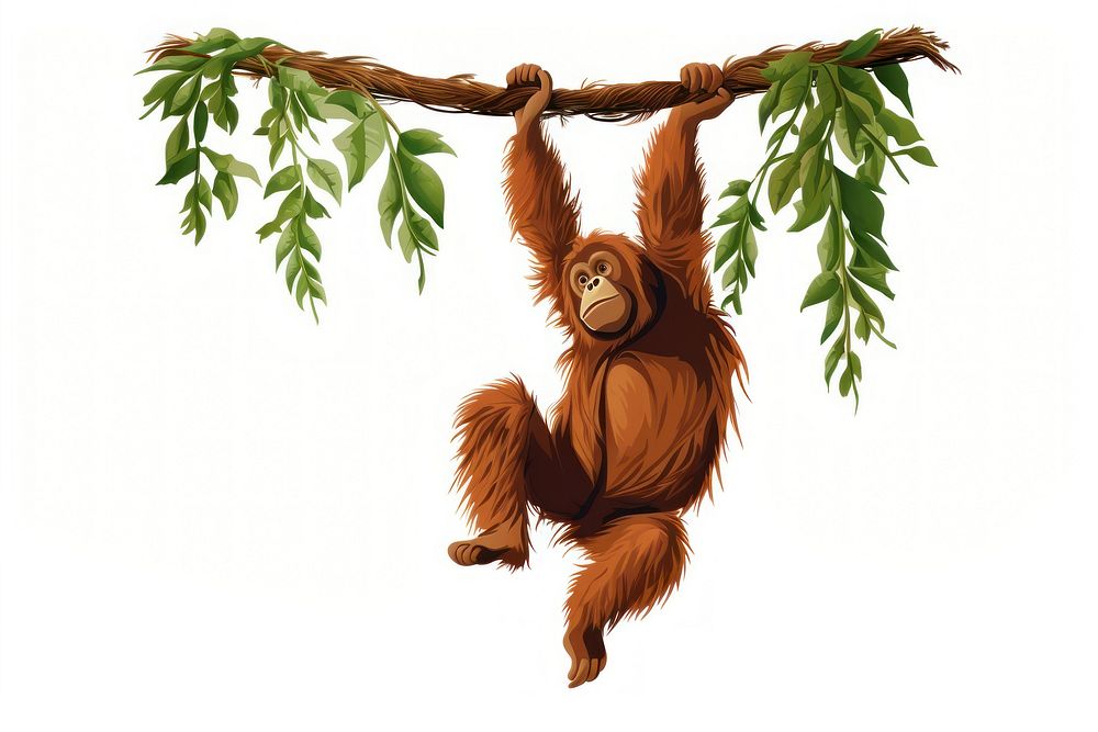 Orangutan orangutan wildlife hanging. AI generated Image by rawpixel.