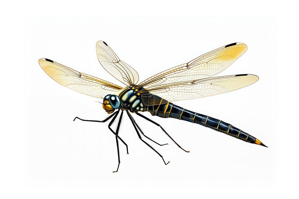 Dragonfly animal insect white background. AI generated Image by rawpixel.